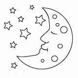Moon Coloringsky Printablecolouringpages sketch template