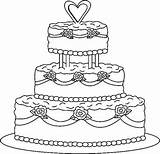 Cake Coloring Pages Wedding Colouring Looking Re If Kids sketch template