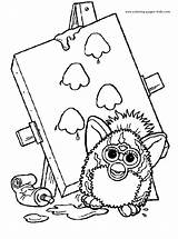 Coloring Pages Furby Color Cartoon Furbies Printable Sheets Character Sheet Kids Book Back sketch template