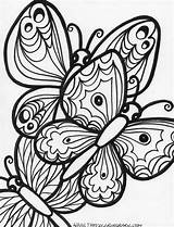 Coloring Pages Adults Butterfly Printable Adult Detailed Dementia Sheets Print Mandala Pattern Colouring Color Abstract Cute Butterflies Books Kids Only sketch template