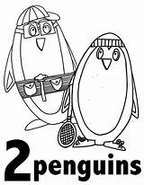 Penguin Preschool sketch template