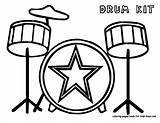 Drum Drawing Coloring Music Musical Instruments Kids Set Pages Instrument Kit Note Drums Drawings Clipart Outline Clip Boys Color Easy sketch template