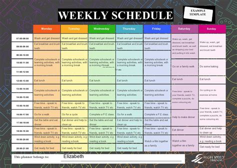 weekly schedule templates excel word templatearchive