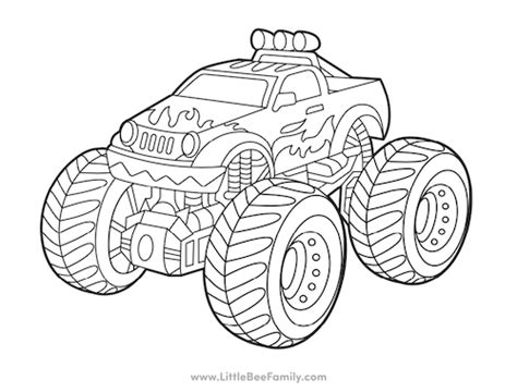monster truck coloring page  bee family