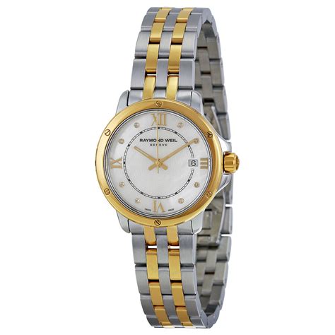 raymond weil tango mother  pearl dial ladies   stp   watches