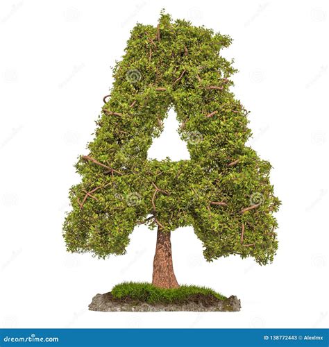 tree letter  tree  shaped  letter   rendering stock illustration illustration