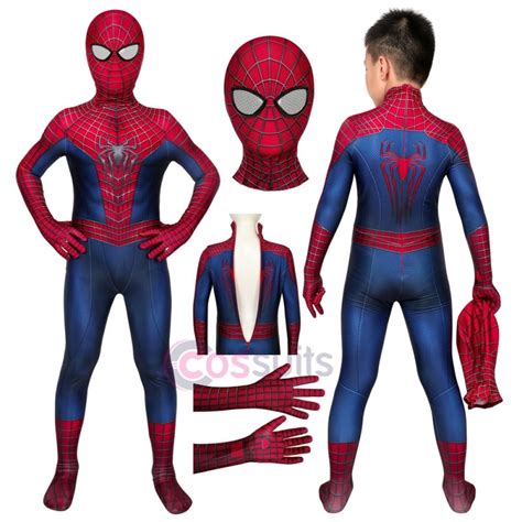 spider man cosplay costumes  kids  amazing spiderman halloween children costumes cossuits