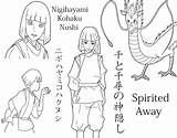 Spirited Haku Ghibli Chihiro sketch template