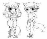 Coloring Anime Pages Twins Cute Online Printable Color Info sketch template