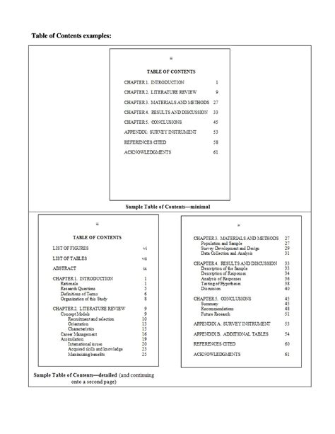 formal report table  contents template  powerpoint reportzweb