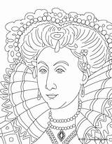 Inglaterra Ausmalbilder Coloriage Rainha Reine Colorir Hellokids Königin Imprimer Elisabet Romero Imprimir Línea sketch template