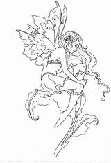 Coloring Fairy Faries Elves Fae Myth Mythical Mystical Legend Pixie Sprite Nymph Wings Faeries Gemstones Hadas Mischievous Whimsical sketch template