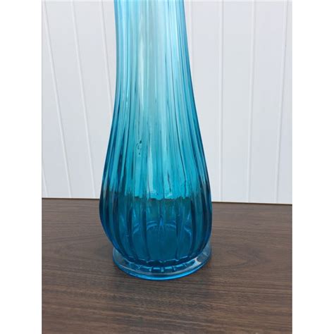 Vintage Viking 28 Tall Blue Swung Glass Vase Chairish