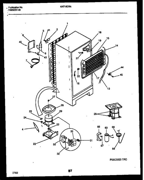 parts breakdown  schematic   refrigerator cabinet  kelvinator model krtcraw