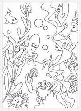 Coloring Sea Under Pages Adult Medium sketch template