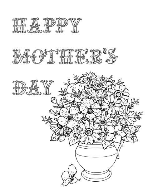 mothers day coloring pages printable cards