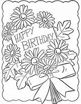 Birthday Coloring Happy Card Printable Pages Grandma Drawing Greeting Cards Print Kids Draw Line Color Aunt Sister Papa Getdrawings Getcolorings sketch template