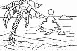 Sunset Beach Coloring Pages Printable Kids sketch template