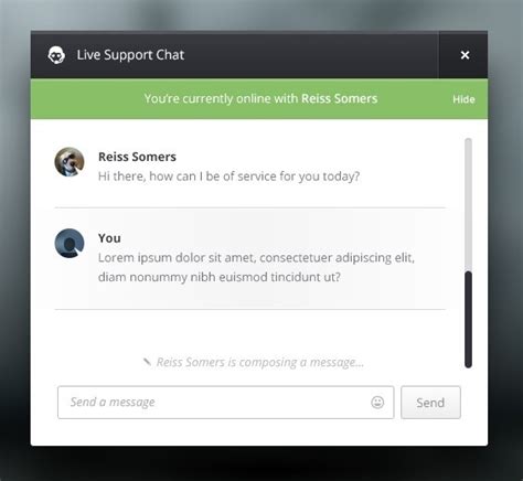 support chat ui psd titanui
