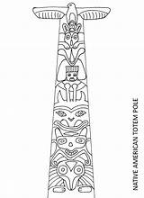Totem Symbols Pole Coloring Pages Poles Colouring Native American Aztecs Adult sketch template