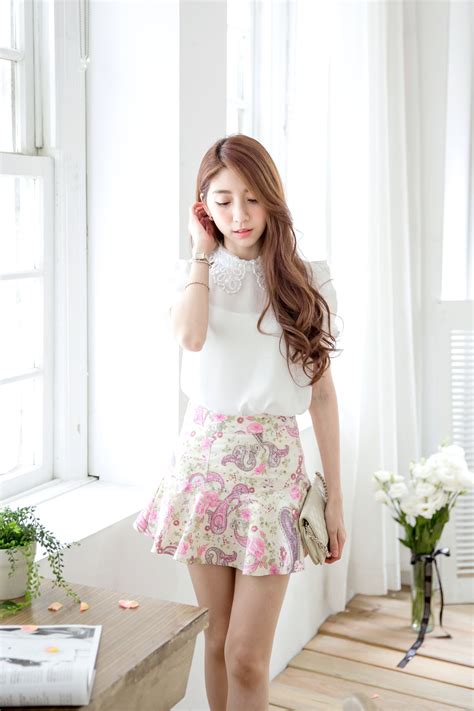 mayuki womens floral ruffled mini skirt japanese korean