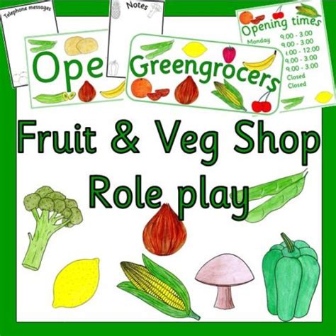fruit and vegetable shop role play resources to print greengrocers