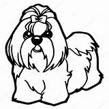 Cachorro Cachorros Depositphotos Divertente Fumetto Colorare Tzu Shih Artesanatototal Cão Fofo Riscos Sponsored Coloringcity Artigo sketch template