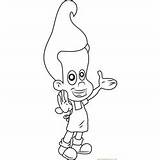 Jimmy Neutron Coloring Smiling Genius Adventures Boy Pages sketch template