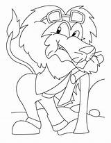 Coloring Lion Funny Pages Lions Print sketch template