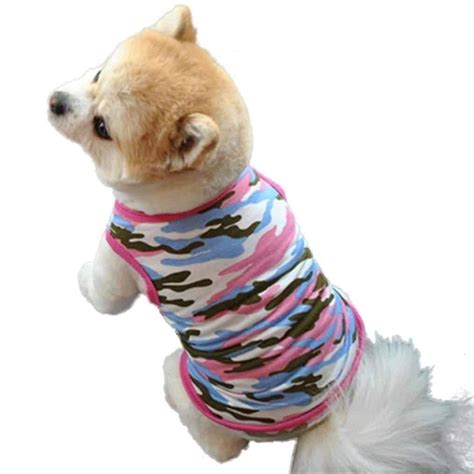 dog clothes summer wakeu pet puppy vest camouflage patten  shirt apparel