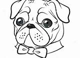 Pug Coloring Pages Cute Printable Pugs Colouring Dog Color Drawings Funny Dogs Puppy Cartoon Print Epic Printables Drawing Simple Tie sketch template