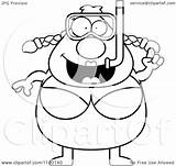 Pudgy Snorkeler Idea Female Clipart Cartoon Male Cory Thoman Outlined Coloring Vector Clipartof sketch template