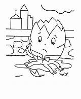 Humpty Dumpty Cracked Coloring Pages Head Open Great sketch template