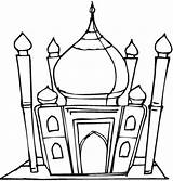 Mosque Coloring Pages Masjid Islamic Mewarnai Gambar Clipart Cartoon Muslim Cliparts Clip Outline Colouring Kids Template Studies Volleyball Sketch Related sketch template