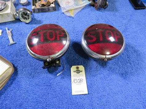 lot  pair  vintage stop taillights vanderbrink auctions