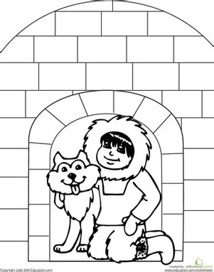 color  igloo worksheet educationcom igloo color coloring pages