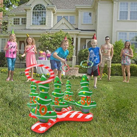 Christmas Throwing Toys Inflatable Ring Toss Game Set Ring Toss Yard
