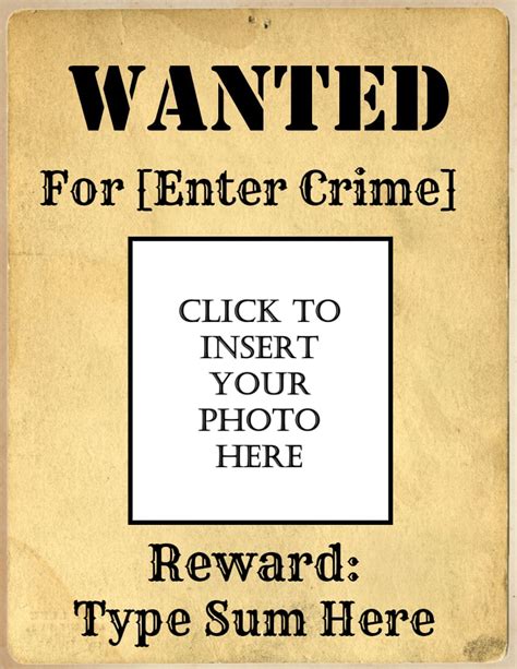wanted poster maker    printable wanted poster