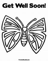 Coloring Pages Well Soon Printable Butterfly Getdrawings sketch template