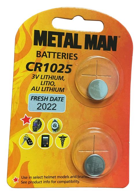 Metal Man Mmcr1025r Replacement Cr1025 Battery 2 Pack Metal Man