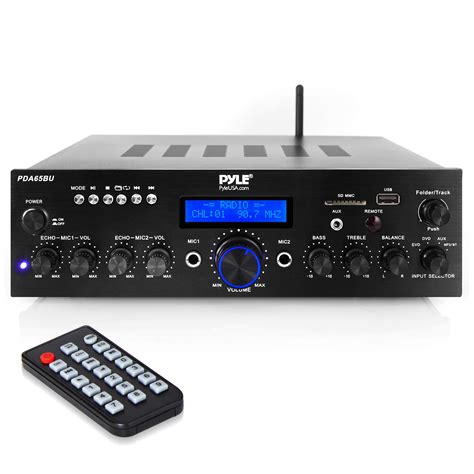 buy pyle wireless bluetooth power amplifier system  dual channel sound audio stereo