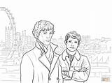 Coloring Pages Sherlock Holmes Bbc Silhouettes Getcolorings Printable Result Color Drawing sketch template
