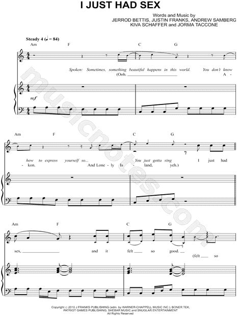 the lonely island i just had sex sheet music in a minor transposable download and print