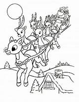 Natale Babbo Disegni Rudolph Renos Noel Colorare Slitta Renna Rudolf Renne Reindeer Trineo Dibujosparacolorear Tante Archzine sketch template