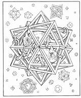 Coloring Geometric Pages Adults Shapes Popular Star sketch template