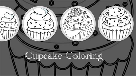 cupcake coloring images etsy