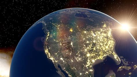 realistic united states  america  space night usa  space east coast   usa