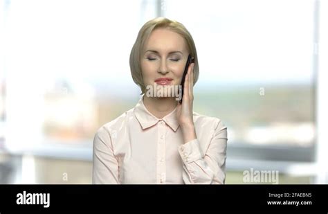 Attractive Blonde Woman Flirting Stock Video Footage Alamy