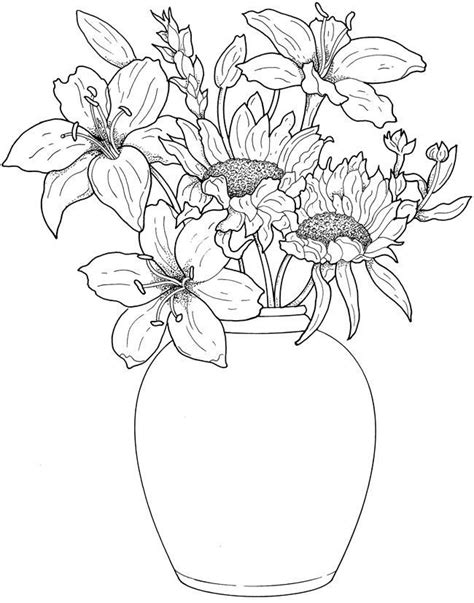 dover books  coloring page flower coloring pages flower drawing