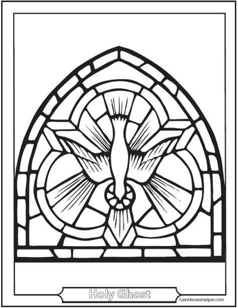 catholic confirmation symbols stained glass holy ghost   dove